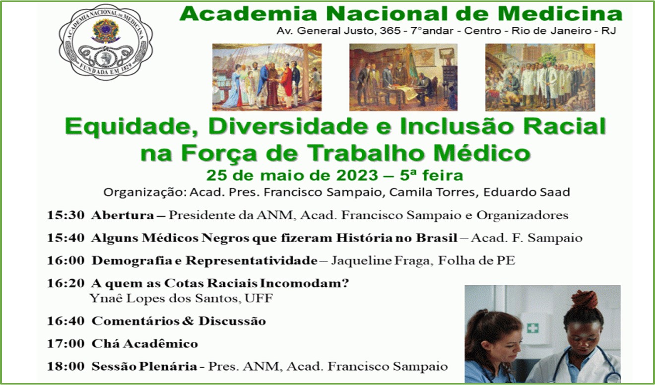 Academia Nacional De Medicina Promove O Evento Equidade Diversidade E