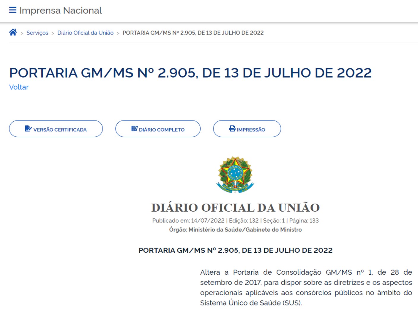 297 Publicada Portaria Que Dispõe Sobre As Diretrizes Aplicáveis Aos Consórcios Públicos No 5546