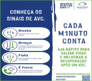 “Cada minuto conta! Aja rápido” : 29/10 – Dia Mundial do AVC (Acidente Vascular Cerebral) 2025